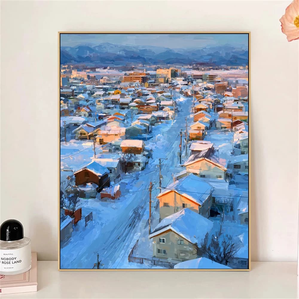 Paint by Numbers For Adult Kit The Snow Scene In The Evening DIY Dropshipping acrylic Oil Painting Canvas by Number Home Decor