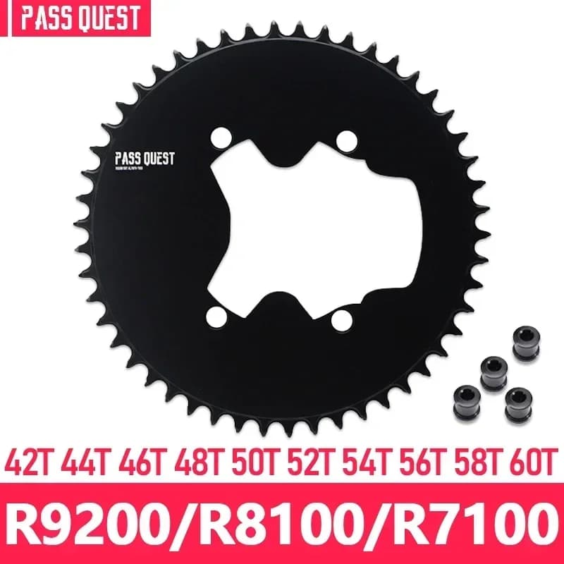 PASS QUEST 110BCD Corona per SHIMANO 105 R9200 R8100 R7100 Manovella 110 Bcd 4 Bulloni Corona Stretta Largo 42T-60T Bici Da Strada