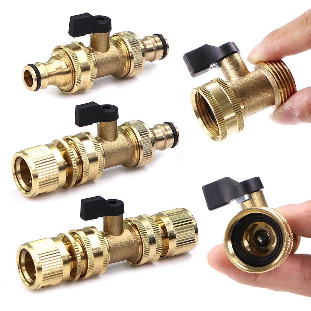 Adattatore per tubo flessibile con Balve a sfera in ottone da 3/4 "giunto mobile connettore rapido per ciuccio da 16mm prolunga per accoppiamento di irrigazione per tubi di irrigazione da giardino