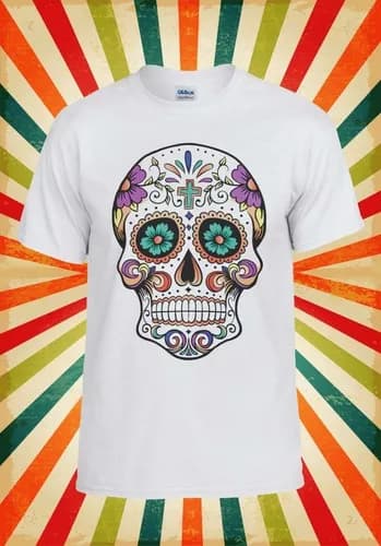 Floral Death Mexican Skull Novelty Men Women Vest Tank Top Unisex T Shirt 1081