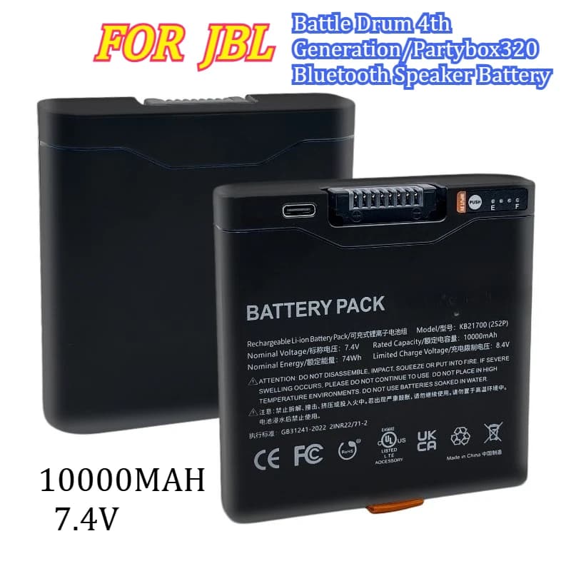 Battery 21700 10000mAh 7.4v Bluetooth Speaker JBL War Drum 4a Generation/Partybox320 Battery Pack for Electronic Tools