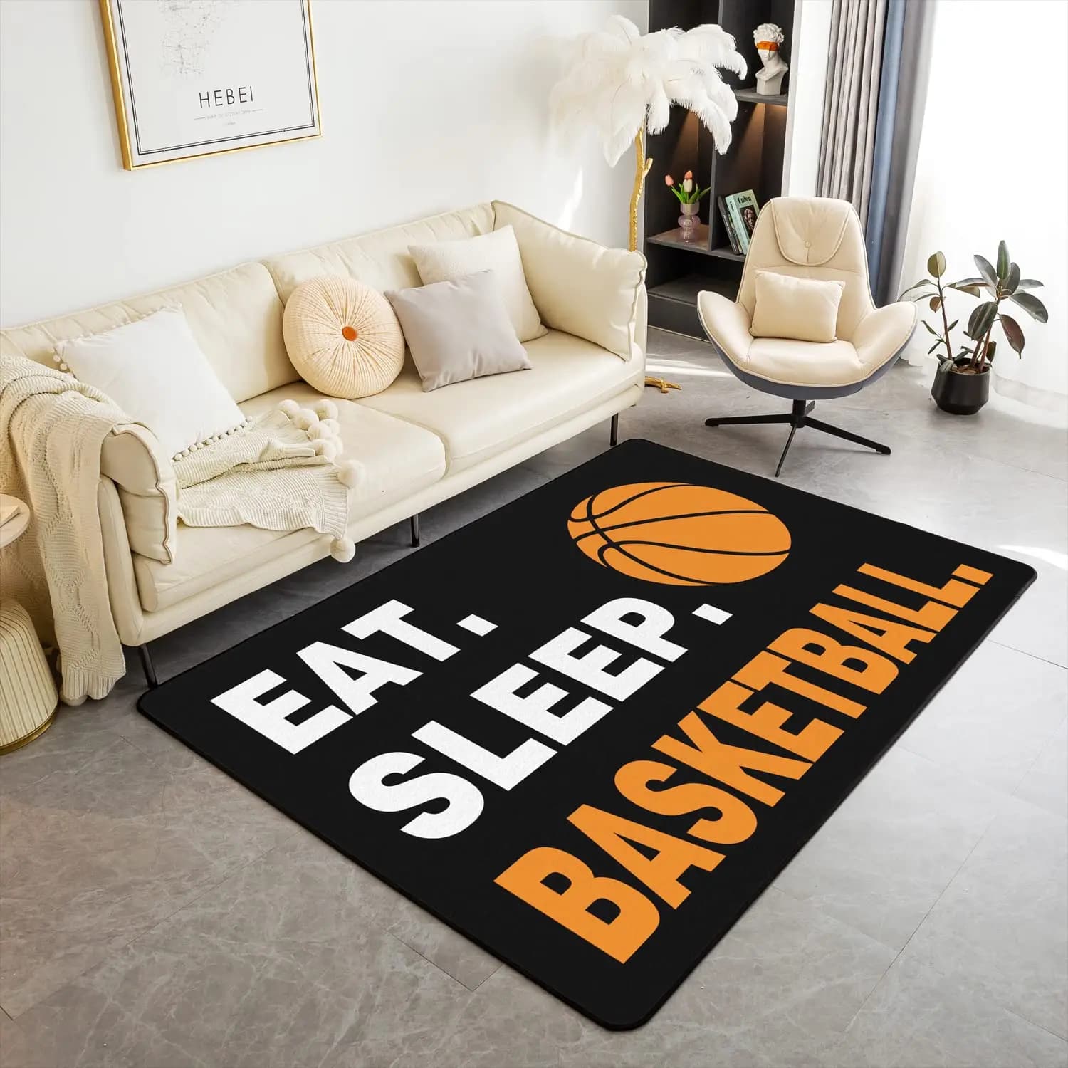Basketball mat with Dunk graphics, sports rectangles for adults, yoga mats, living room decoration, bedroom mats, floor mats