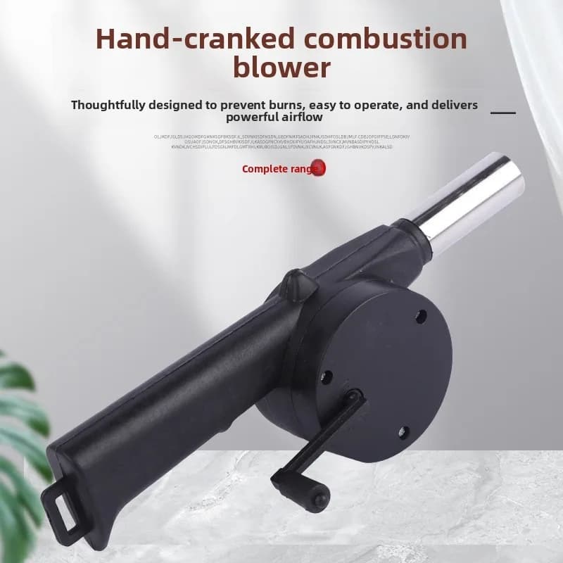 Hand Crank Fire Blower Portable Camping Stove Bellows BBQ Air Pump Fire Starter Tool for Charcoal Outdoor
