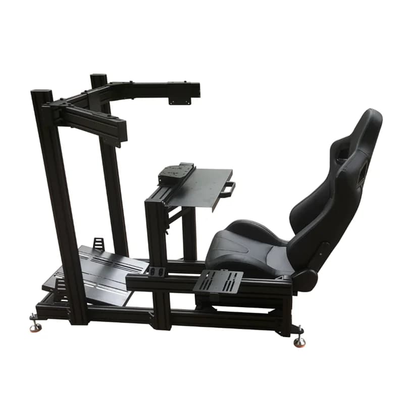 Aluminum Profile DIY Sports Guide Simulator Games Seat Drilling Plant Triple Screen Support for Triple Monitor Racing Simultaneous