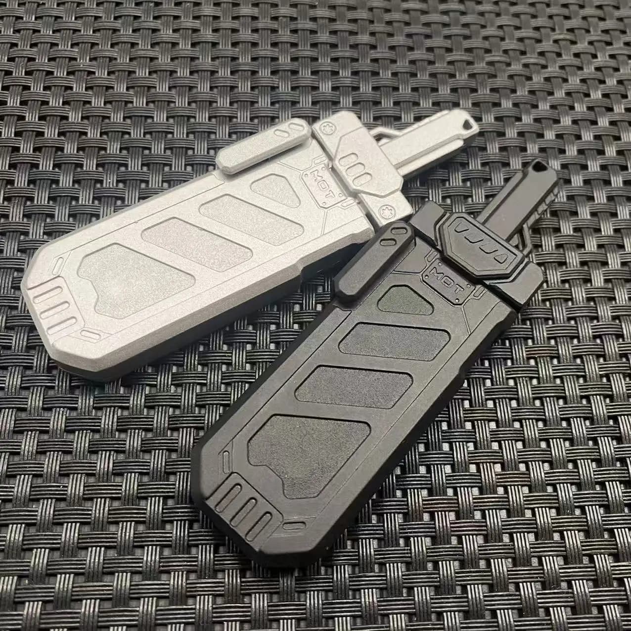 EDC Dividere Spada Agitarsi Spada Guaina Espulsione Magnetica Spingendo Carta Decompressione Metallo Push Slider Ansia Alleviare Lo Stress Giocattolo