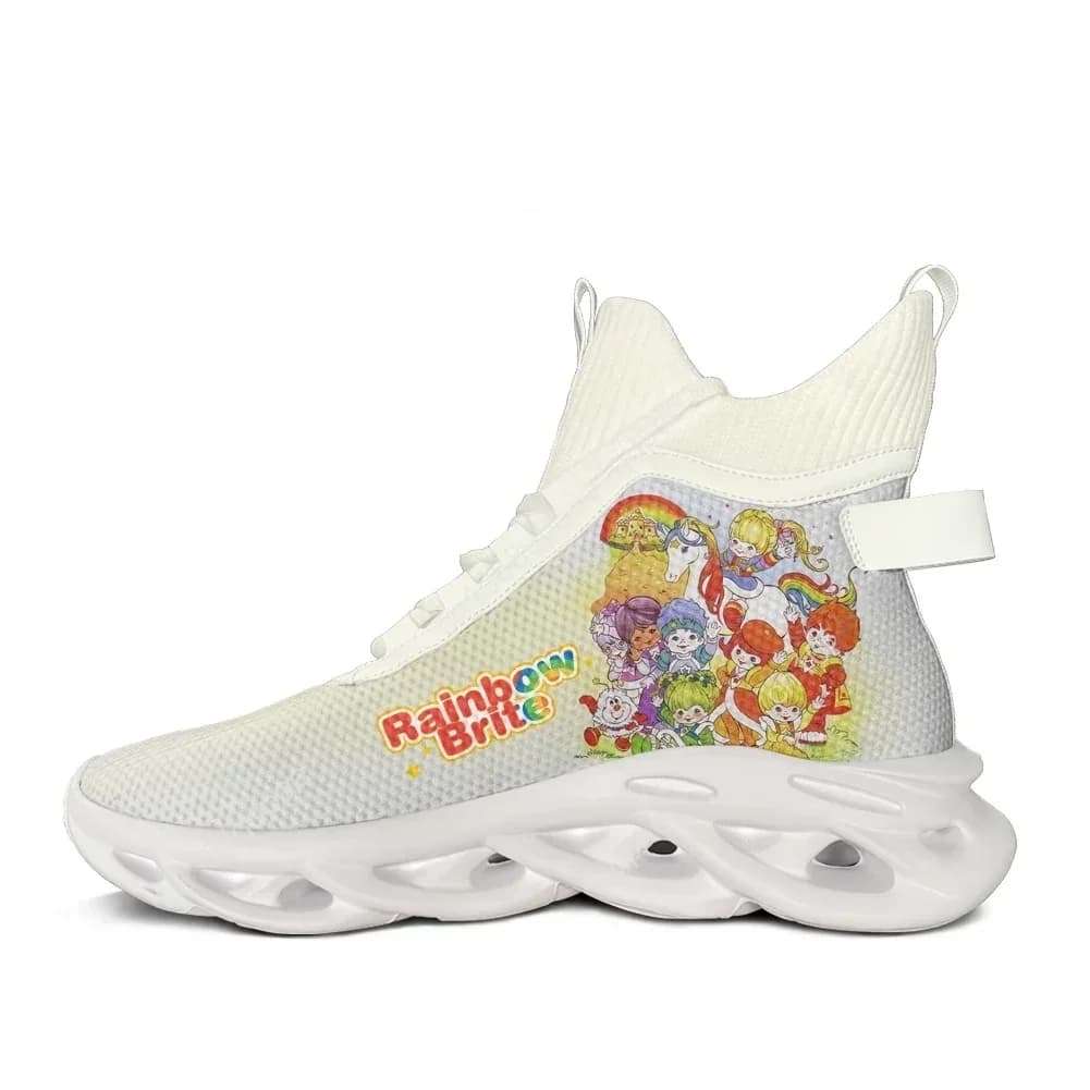 Sneakers Rainbow Brite High Top Anime Manga per Uomo Donna e Adolescenti, Scarpe Sportive da Corsa con Lacci e Tomaia in Rete, Calzature Personalizzate