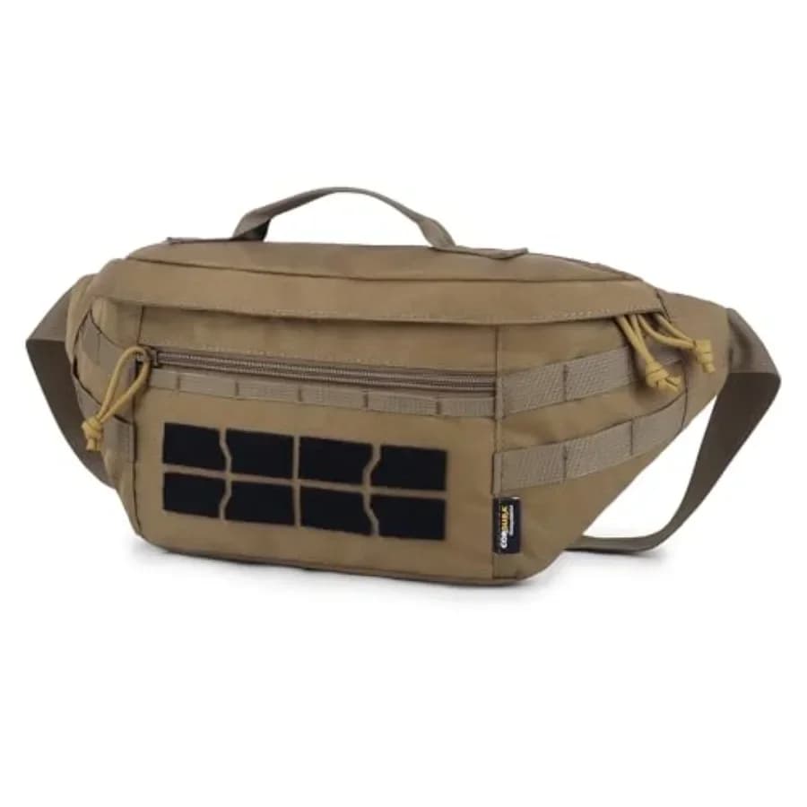 Marsupio Tattico Militare da Uomo, Borsa a Tracolla da Cintura per Viaggi all'Aperto, Escursionismo, Corsa, Passeggiate, Pesca, EDC