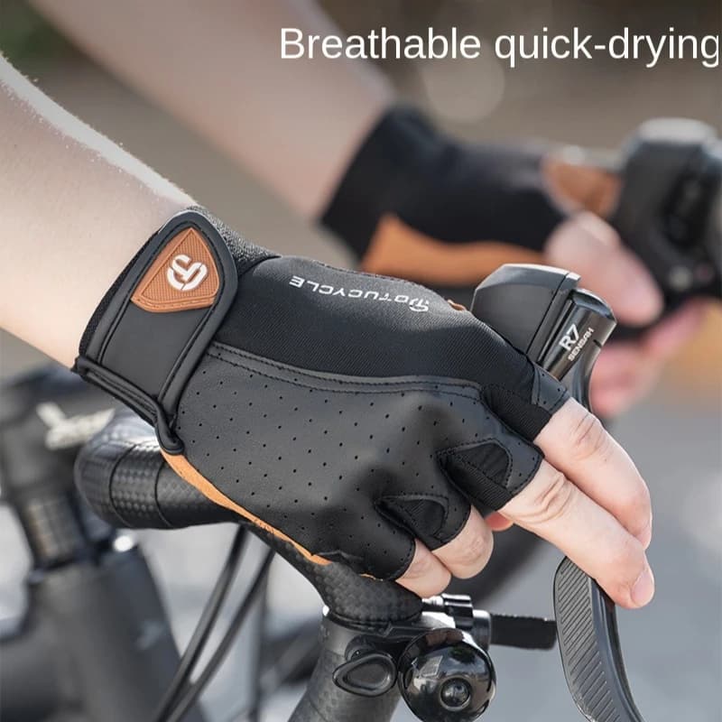 Guanti da ciclismo mezze dita traspiranti Guanti da equitazione da bici antiscivolo antiurto ad asciugatura rapida per uomo e donna Guanti da palestra