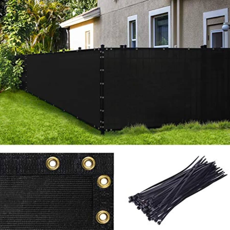 Schermo frangivento per recinzione 6' x 50' standard commerciale resistente con rilegature e occhielli, blocco del 90%, fascette stringicavo