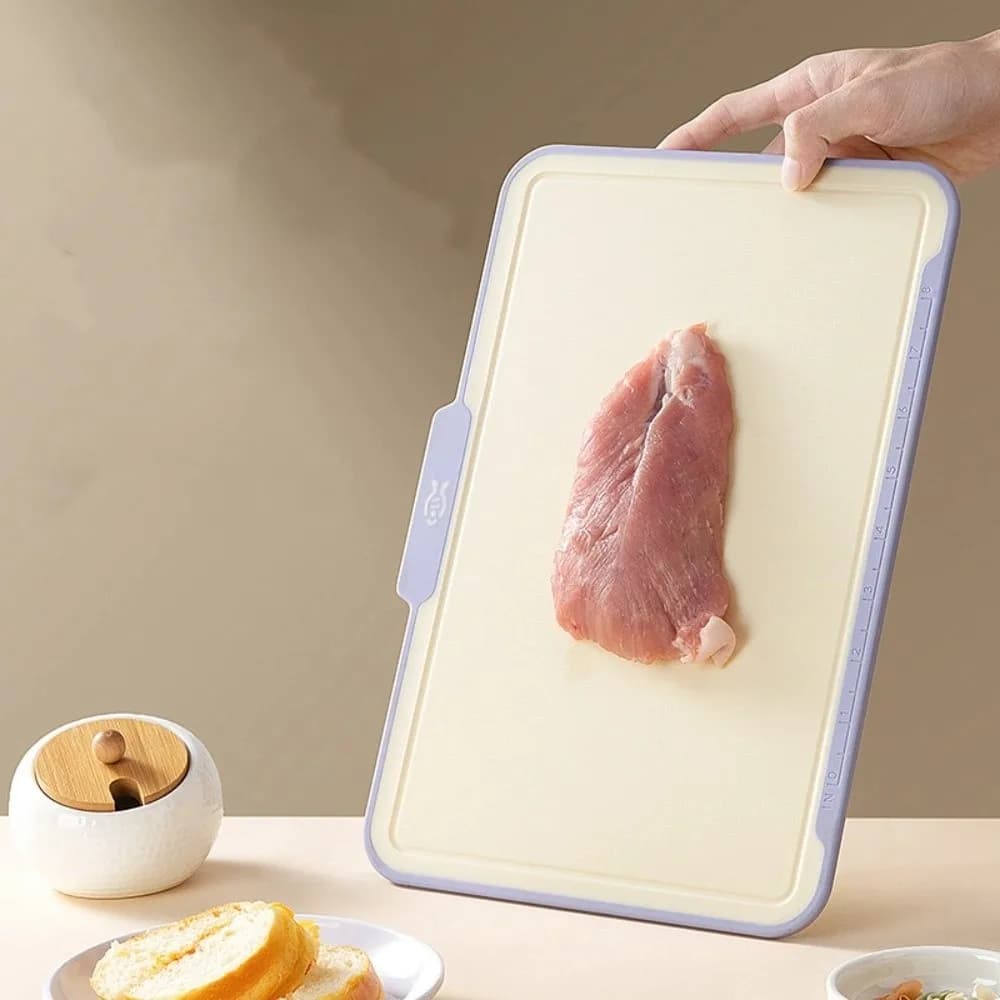 Multi-Purpose Non-Slip Cutting Board Square Plastic Chopping Board with Storage Stand Cutting Plate Mat Food Preparation