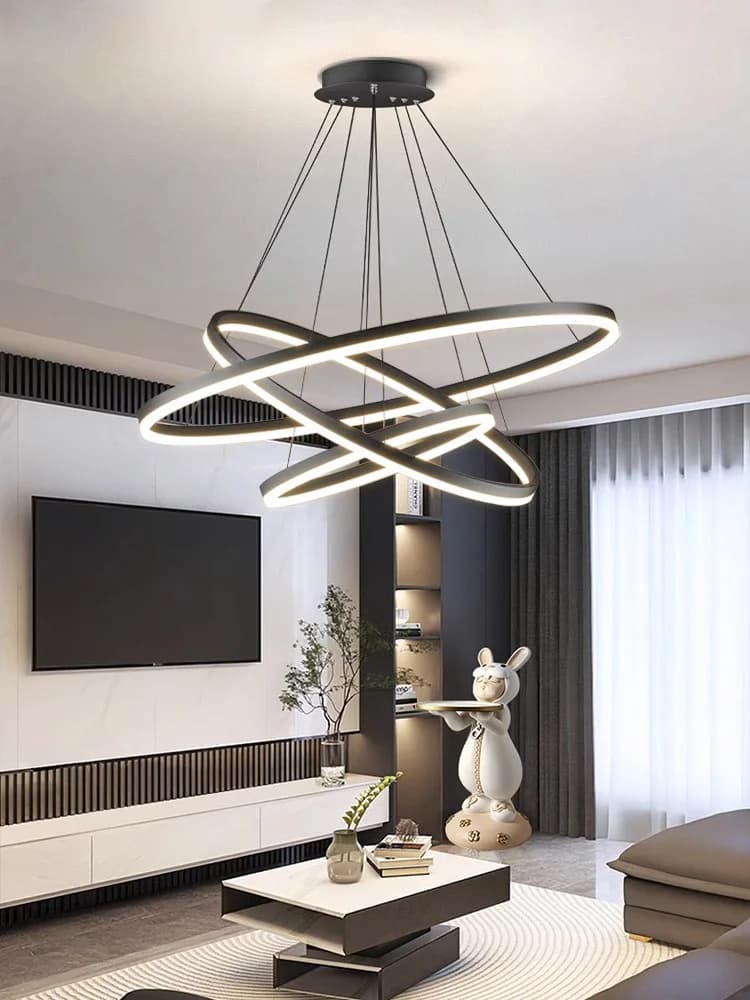 Lampade a sospensione moderne Sala da pranzo minimalista Soggiorno Lampadario Contemporaneo Anello rotondo per appartamento in villa 2025 Nuovo