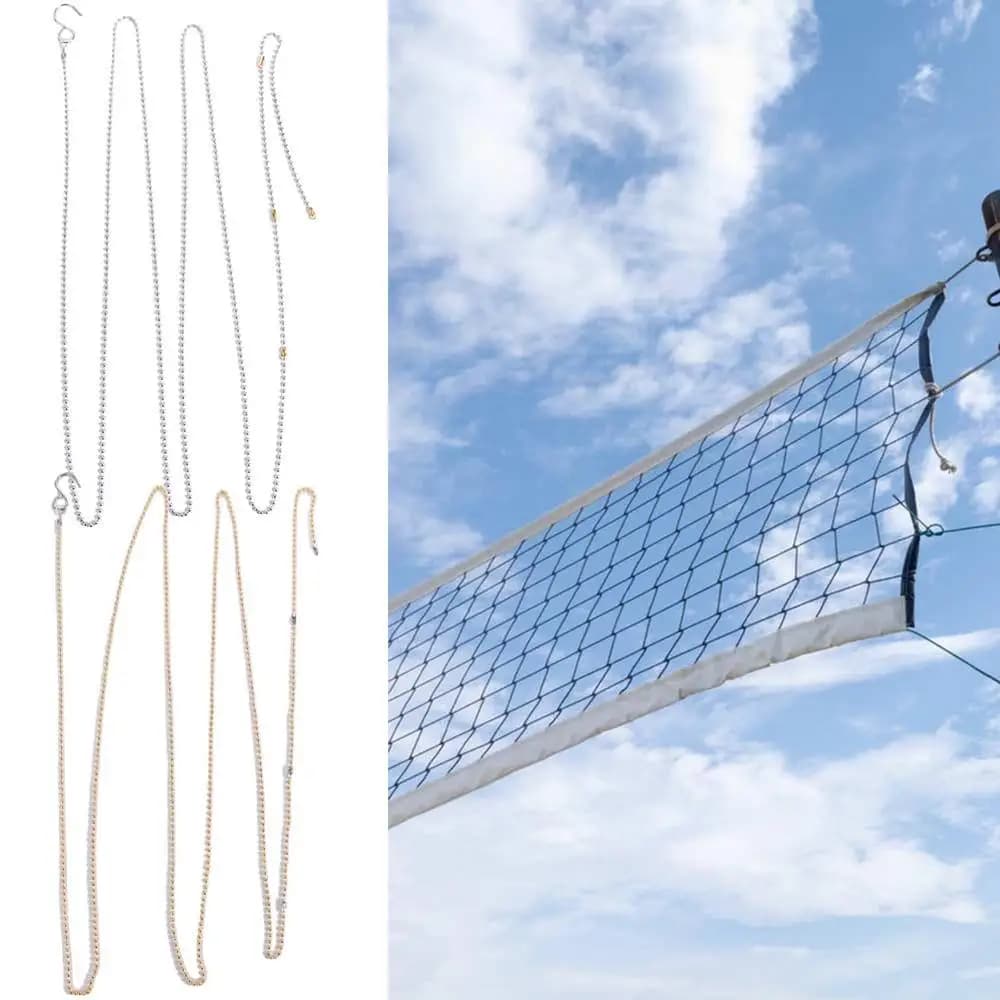 Catena di Misurazione per Rete da Pallavolo 2,5m/8,2ft, Strumento di Misurazione Oro/Argento con Ganci per Allenamento all'Aperto