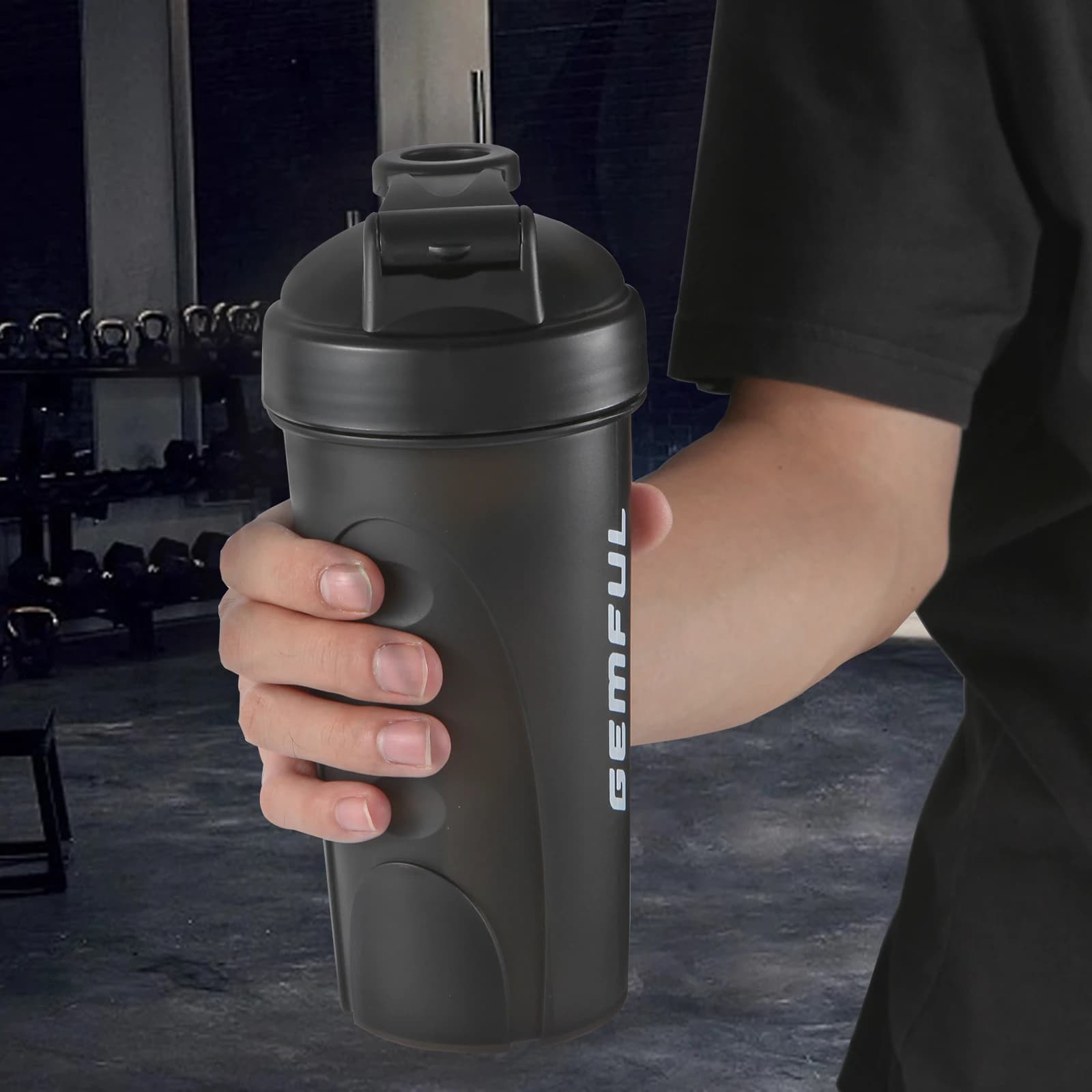 BPA-Free 28 Oz Protein Shaker, Powder Mixer Bolt with Anti-skid Ball for Gym, Sport, Fitness, Whey Shake