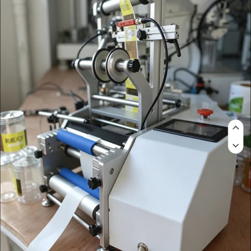 Customized Labeling Equipment Round Bottle Labeler for Food Jars Beverage Cans Cosmetic Containers with Touch Screen Display