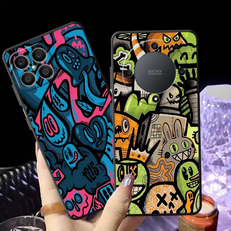 Cover per Telefono con Motivo Graffiti Verde per Huawei P20 P40 Lite P30 P20 Pro P20 Lite 2018 P Smart 2019