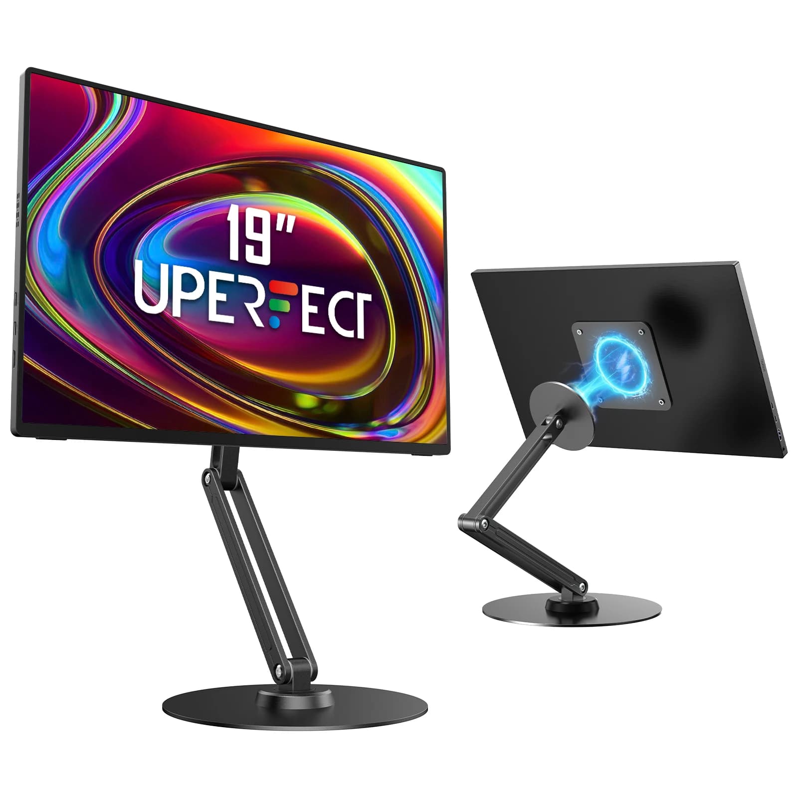 Supporto magnetico regolabile UPERFECT per monitor portatile da 10-19 pollici, supporto da scrivania girevole con braccio pieghevole in lega di alluminio per iPad Air Mini Pro 12.9 13, Samsung Galaxy Tabs