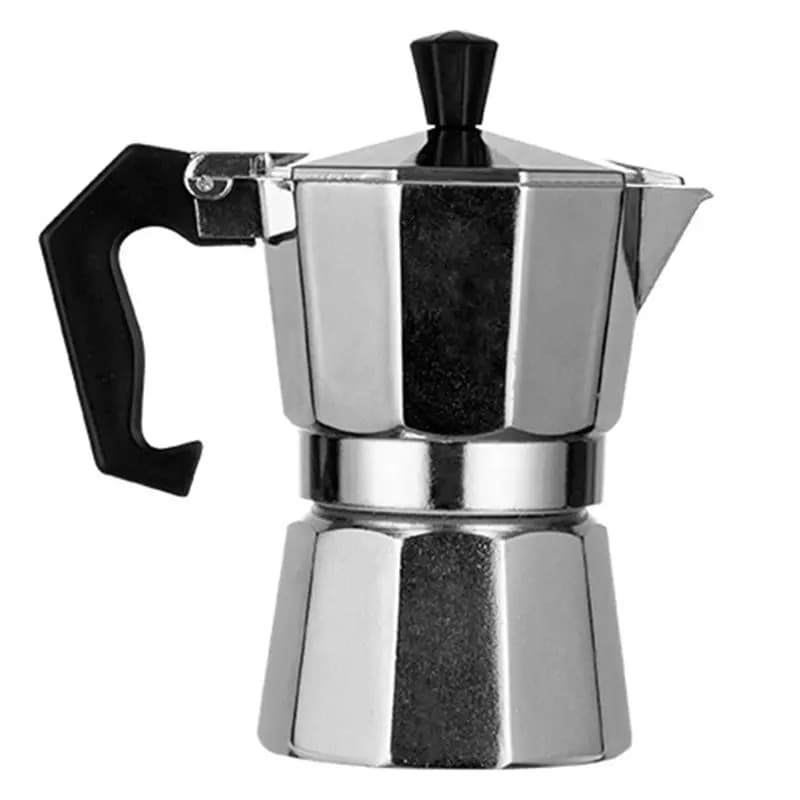 ABKU-Caffettiera, Moka in Alluminio, Macchina per Espresso, Design Ottagonale Compatto per Casa e Ufficio