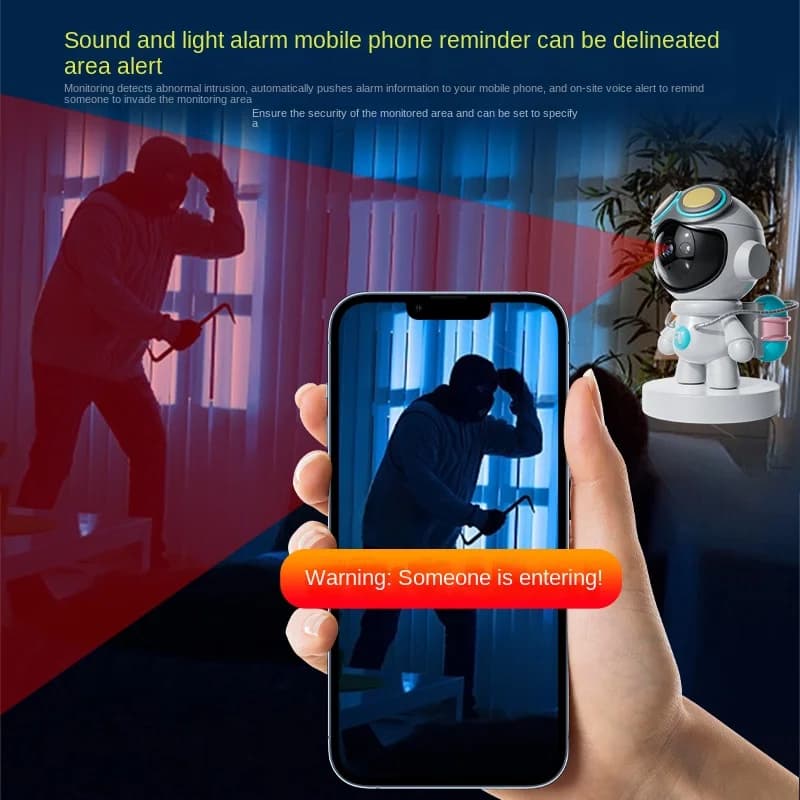 Telecamera robot 2MP Wifi Telecamera di sicurezza wireless PTZ per interni Visione notturna IR Audio bidirezionale Monitoraggio automatico Baby monitor