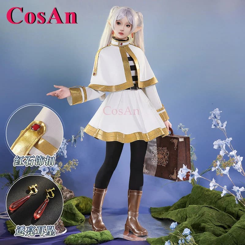 CosAn Frieren: Beyond Journey's End Frieren Cosplay Costumes Gorgeous Elegant Sweet Uniform Halloween Party Role Play Clothing