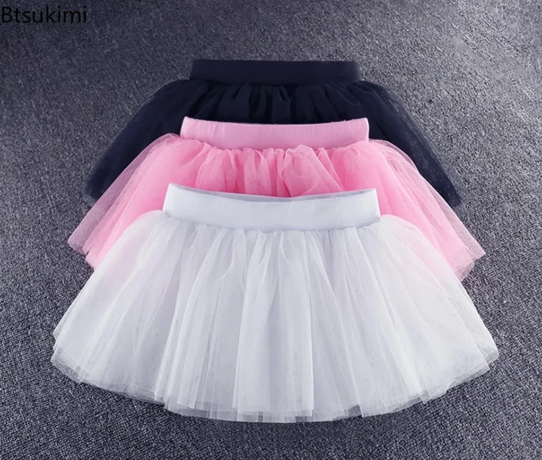 Gonne Tutu per Bambina 2026, Gonna Rosa Soffice a 4 Strati in Tulle, Gonna Bianca Elastica per Esibizioni di Danza Classica
