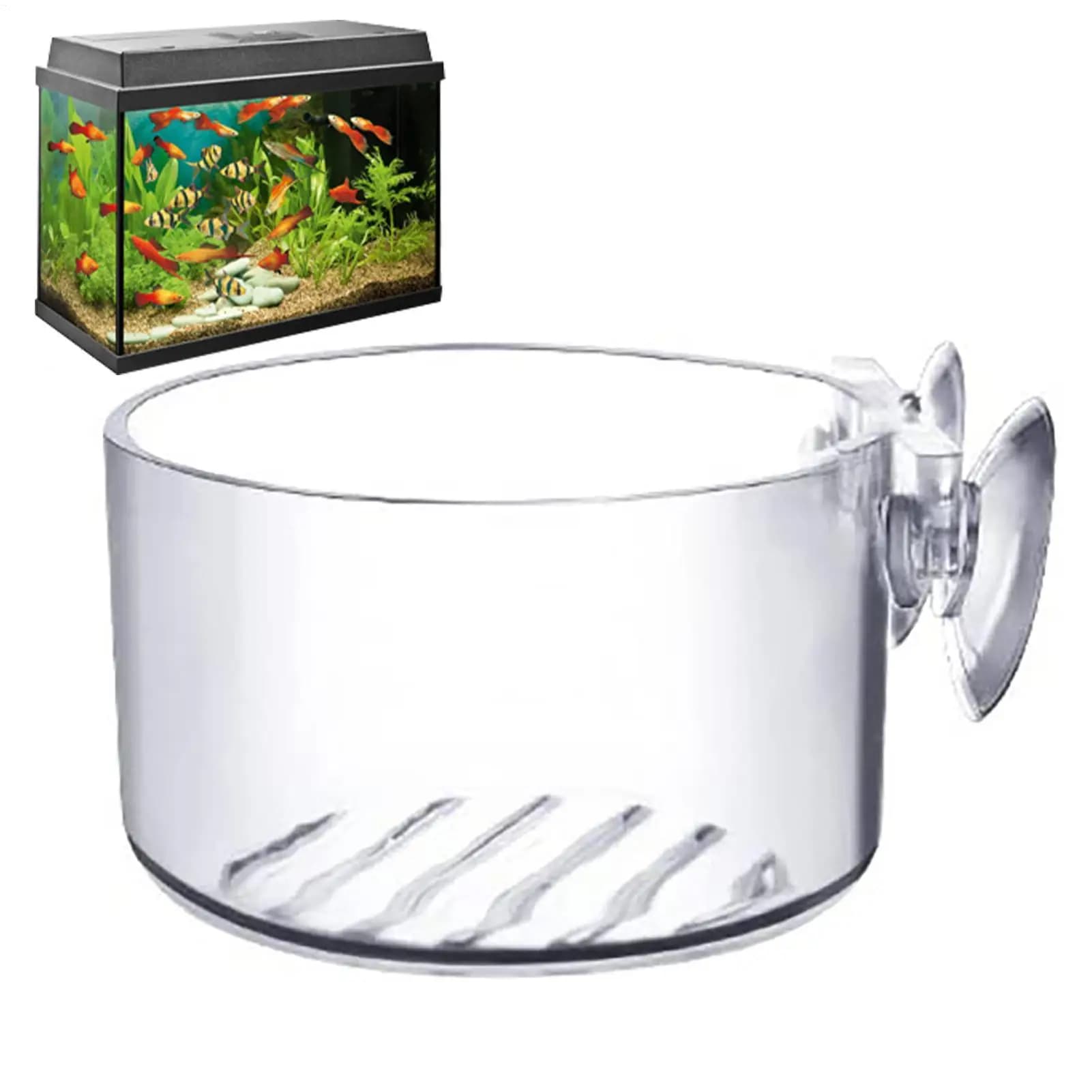 Aquatic Plant Pot Acrylic Aquatic Plant Cups Pot with Suction Fish Tank Decorations for Vivarium Propagation Riparium Habitat
