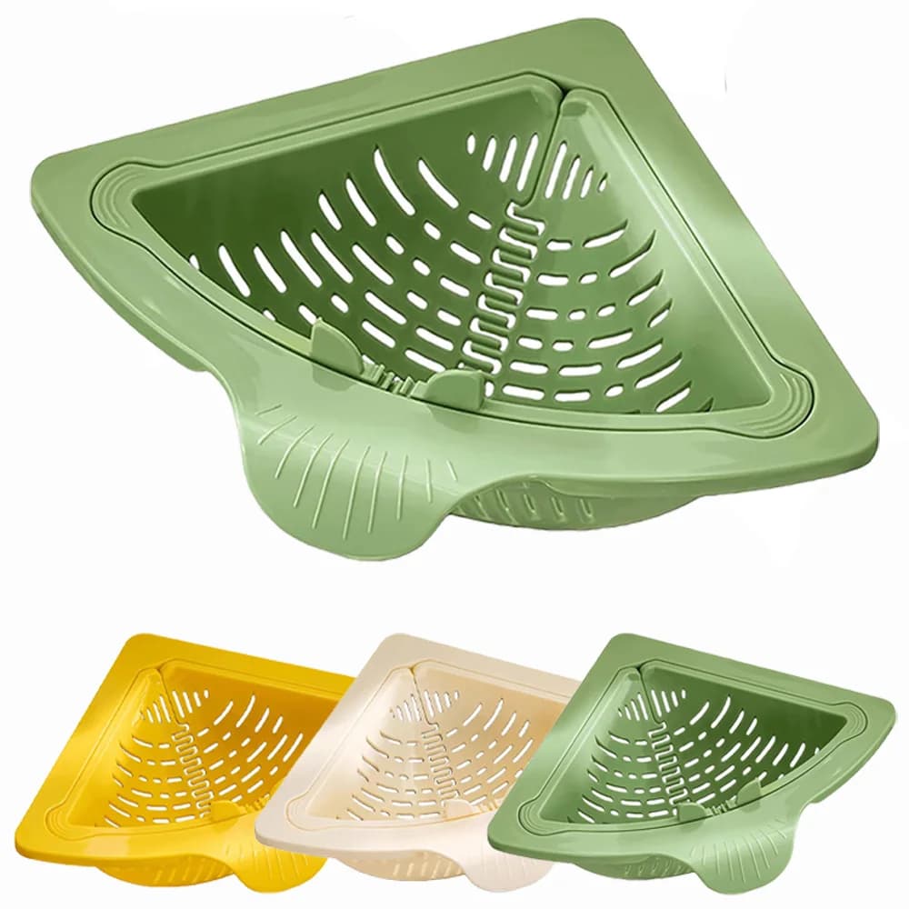 Cestello Magnetico per Scarico Lavello, Cesto Triangolare per Drenaggio Frutta e Verdura, Filtro Raccoglitore di Scarti Alimentari, Organizzatore per Cucina
