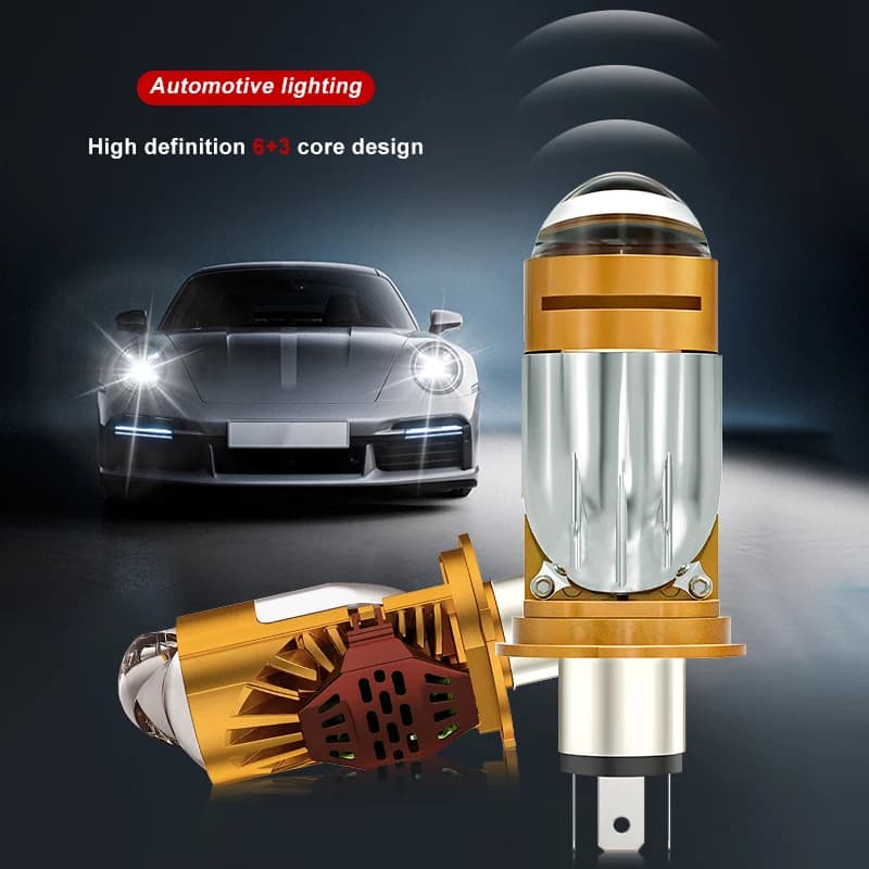 Fari LED H4 Canbus Mini Lente per proiettore Auto Moto 9003/HB2 Fascio Hi/Lo Turbo Fan LHD RHD 6000K Plug & Play Lampadine per auto