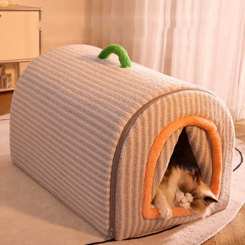 Cuccia per Gatti Autunno-Inverno, Letto per Cani Smontabile e Lavabile per Golden Retriever, Cuccia Chiusa per Animali Domestici
