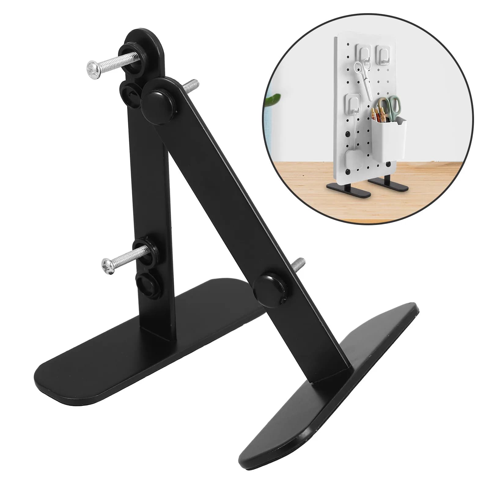 Supporto da scrivania per pegboard (2 pezzi), robusto telaio verticale per organizzazione da parete, forniture per ufficio, accessori gaming, sala artigianale