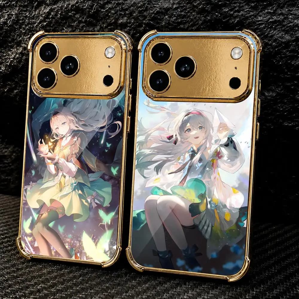 Firefly H-Honkai Star Rail Phone Case For IPhone 17 16 15 14 13 12 Pro Max Plus Electroplated Metal Frame Airbag Corner Cover