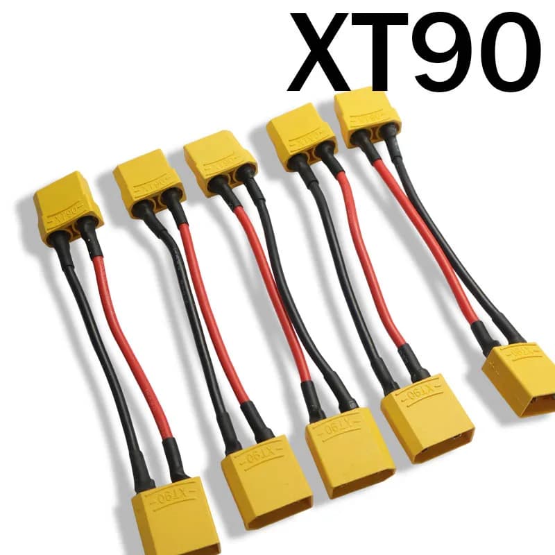1/5pcs XT90 Male to XT90 Female 10CM Cable 14AWG Silicone Wire for FPV RC Car Accessories Drone Parts RC Lipo Battery Adapter