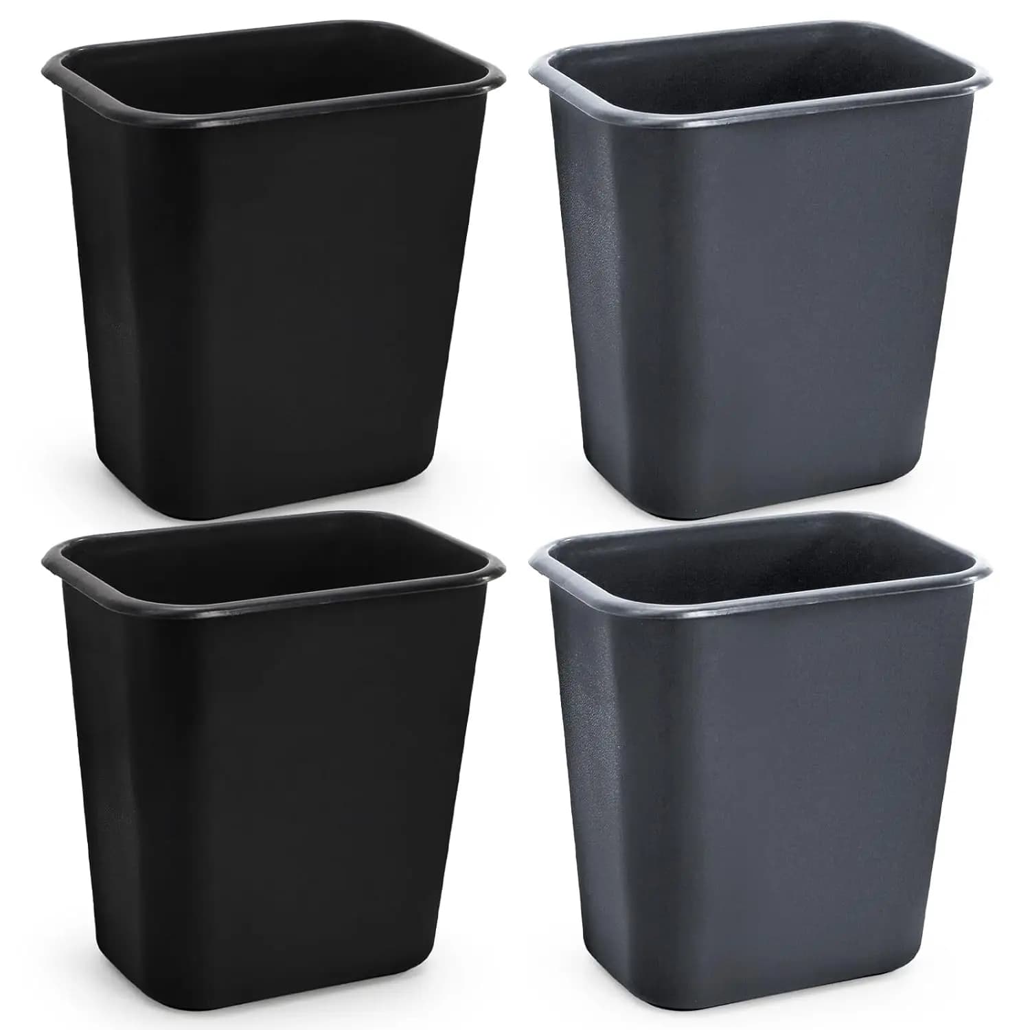 Set di 4 Piccoli Cestini per Rifiuti, Contenitori in Plastica da 8L/2 Galloni per Camera da Letto, Cucina, Bagno e Ufficio, 10x7x10,5 Pollici
