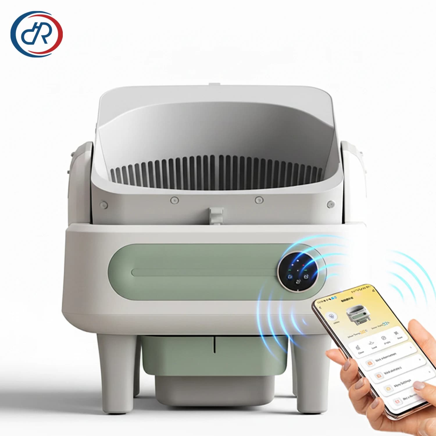 Lettiera per Gatti Autopulente OKKPETS con App Intelligente, Design a Coperchio Aperto, Toilette Automatica per Gatti con Controllo degli Odori e Doppia Protezione di Sicurezza
