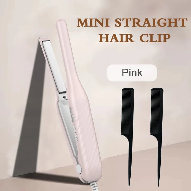 Mini Piastra per Capelli con 5 Temperature, Riscaldamento Rapido PTC per Capelli Corti, Lisciatura Barba, Regalo per Uomo e Donna