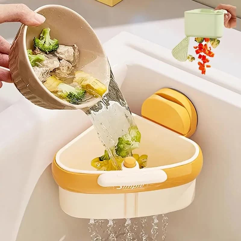 Ventosa Lavello Filtro Cestello Filtro rimovibile Design Scarichi da cucina Salvaspazio Catcher di scarico Organizzatore per rifiuti da cucina