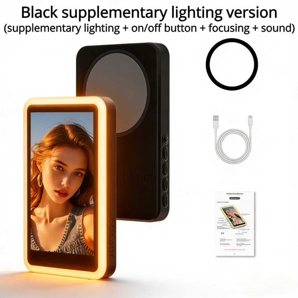 Proiettore Magnetico per Monitor con Sincronizzazione Fotocamera Posteriore del Telefono per Selfie, Vlog, Live Stream e Registrazione Video con Luce di Riempimento