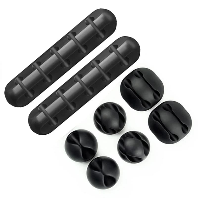 Supporto per cavo USB Avvolgicavo flessibile in silicone morbido Supporto per organizer per cavi Clip di gestione del cavo per cavo di rete per tastiera mouse