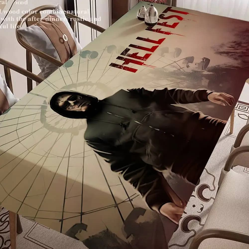 Decorative washable polyester tablecloths resistant to H-Hellfest stains for dining tables, parties and weddings