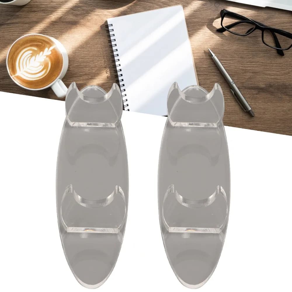 Set di 2 Portapenne in Acrilico Resistente, Organizzatore da Scrivania Creativo, Trasparente/Nero, Porta Cancelleria per Casa e Studio