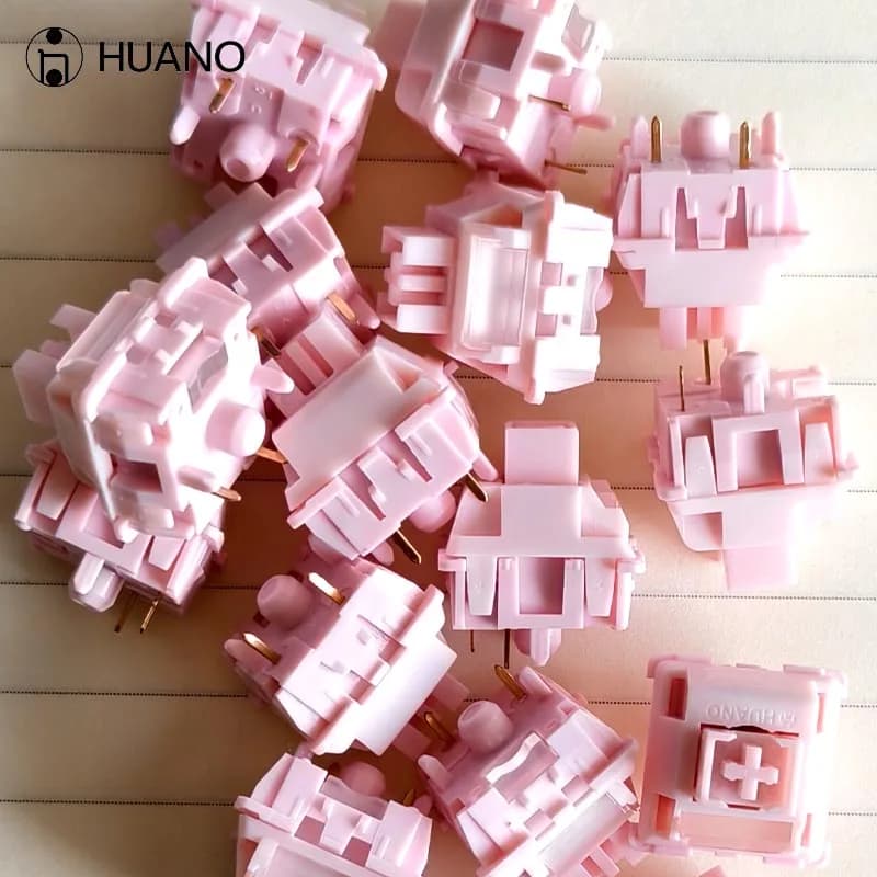 HUANO Sakura V2 Interruttore 5 Pin 35g Lineare Hot swap RGB Interruttori per tastiera meccanica Accessori di personalizzazione Lubrificazione di fabbrica