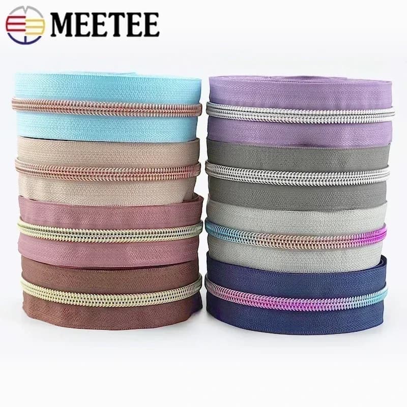 10-50M 5 # Nastro con cerniera in nylon per borsa da cucito, cerniera in plastica per metro, kit di riparazione di ricambio per cerniera tascabile, accessori per indumenti fai da te
