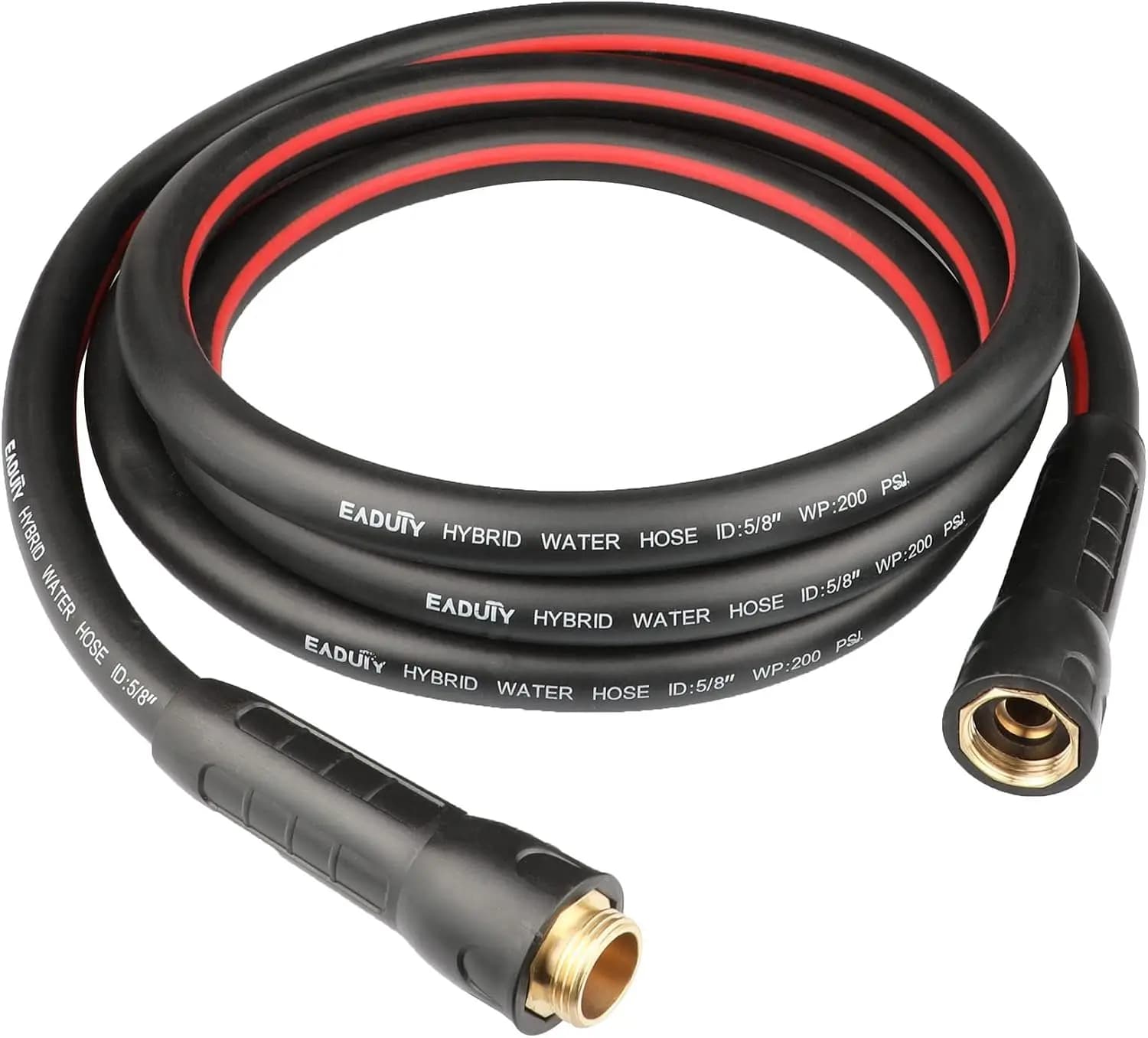 Hybrid Lead In Garden Hose 5/8 in. x 6 ft, Heavy Duty, Lightweight, Flexible with Rotatable Grip Handle and Solid Brass Fittings