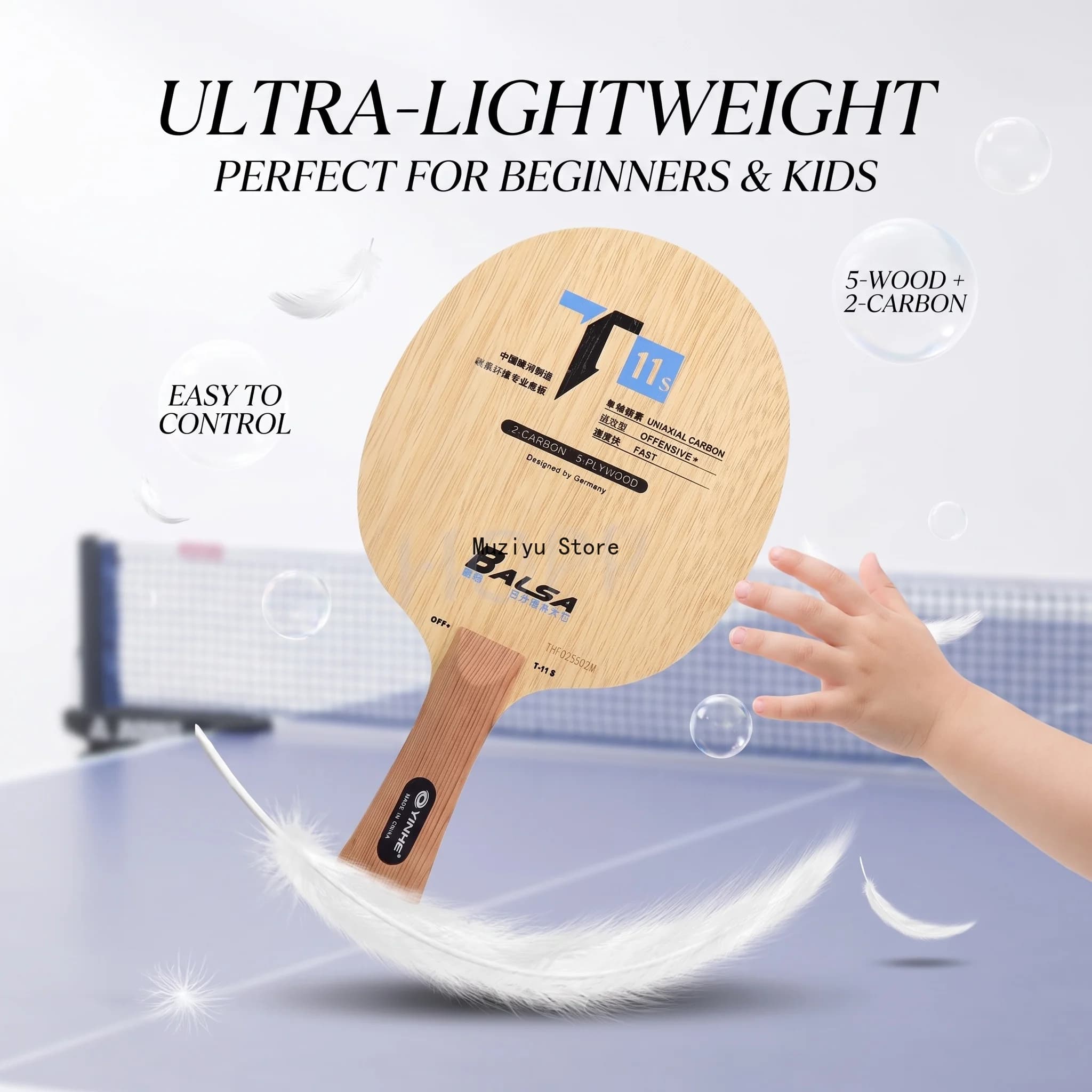 YINHE T-11 T11S (Balsa Light Weight Carbon) YINHE Table Tennis Blade T11 / T11+ Original Galaxy Racket Ping Pong Bat / Paddle