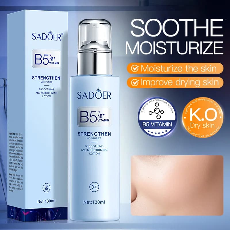 Emulsione Lenitiva al Pantenolo B5 130ml, Siero Viso Idratante con Collagene Idrolizzato e Zinco, Crema Riparatrice per la Pelle
