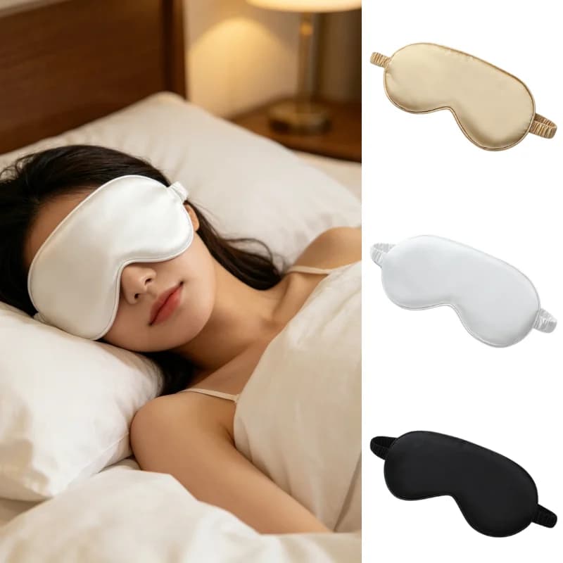 Maschere per Dormire di Lusso Effetto Seta, Copriocchi in Raso che Bloccano la Luce con Cinturino Regolabile, per Viaggi, Casa, Ufficio
