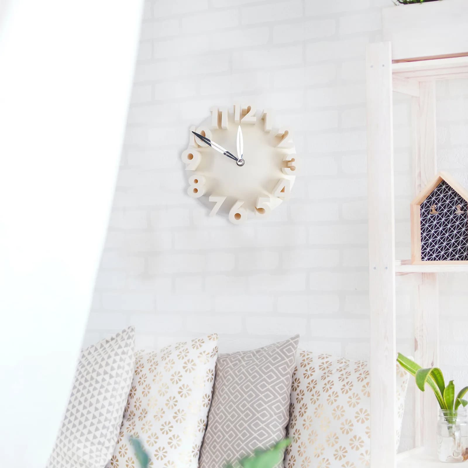 Orologio da Parete Digitale Nero Silenzioso Design Elegante Moderno per Camera da Letto Studio Ufficio Decorazione alla Moda