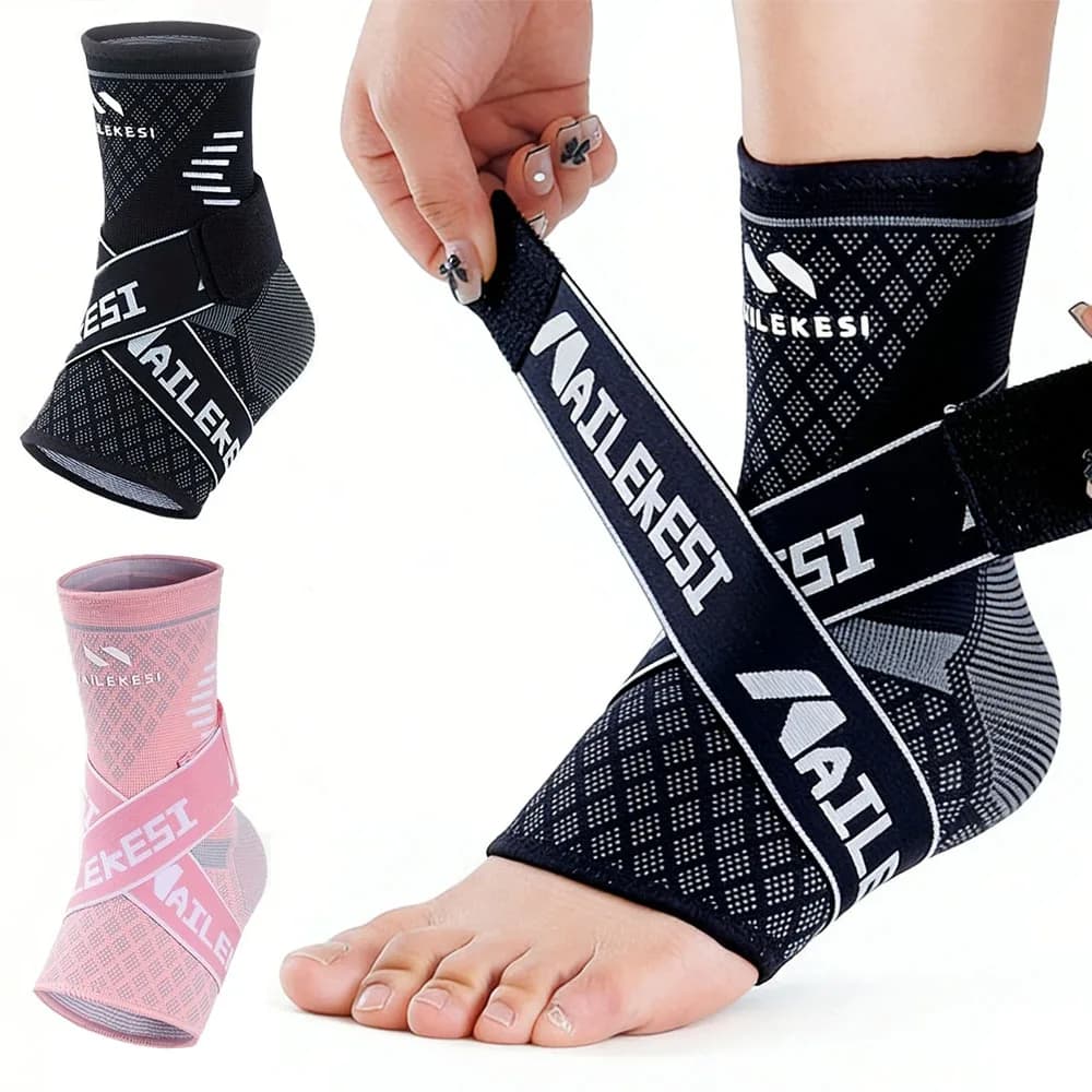 Supporto Elastico Regolabile per Caviglia, Fascia Compressiva per Piede, Stabilizzatore per Fascite Plantare, Tendinite d'Achille, Calzino Sportivo