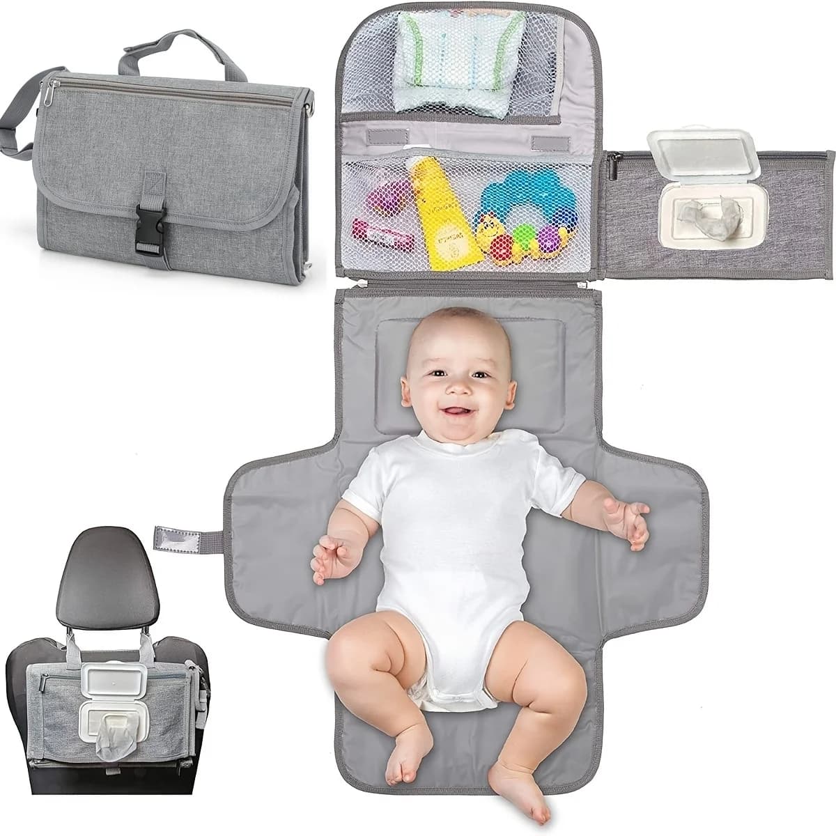 L'ultimo fasciatoio e cestino appeso per passeggino: borsa portaoggetti per carrello per bambini Super Family e borsa portaoggetti per pannolini