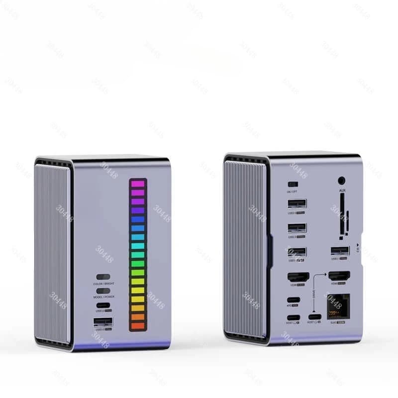 Docking station da tavolo Espansione audio Custodia SSD M.2 Convertitore Thunderbolt 4/3 di tipo C per MacBook Pro Mac Mini M4