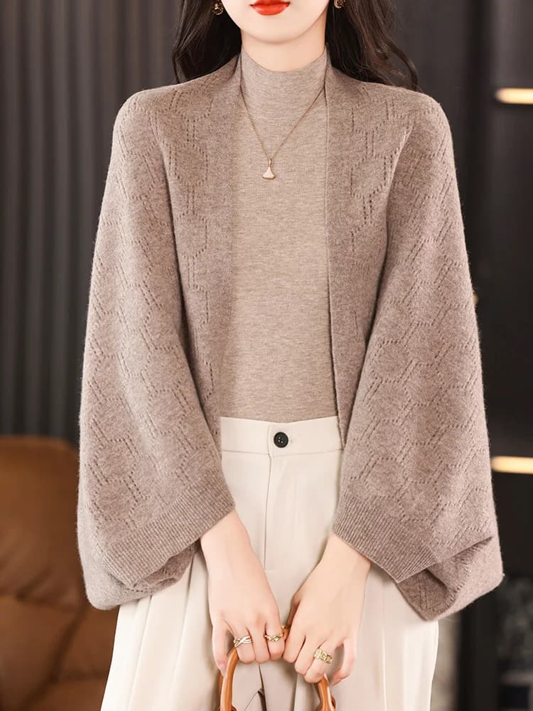 Sciarpa 100% Pura Lana da Donna, Maglione Lavorato a Maglia Ampio, Coprispalle, Nuovo Stile Autunno Inverno, Versione Coreana, Caldo e alla Moda